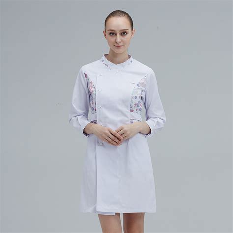 Irder Long Sleeve Floral Waist Hospital Doctor Coat Female Nurse Coat