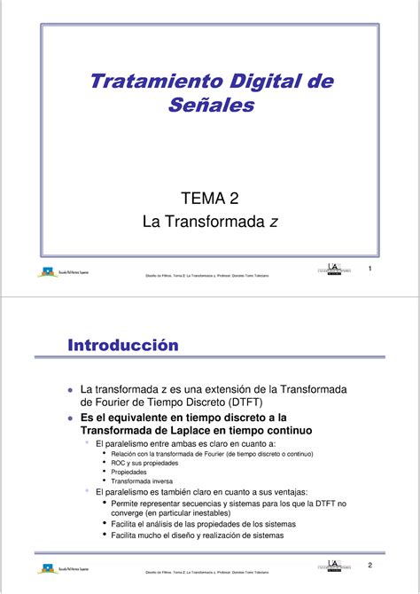 Tema2 Tema 2 Tratamiento Digital de Señales Diseño de Filtros Tema