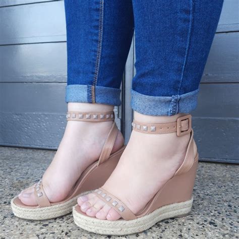 Sandália Plataforma Salto Anabela Alta Nude de Corda Shopee Brasil