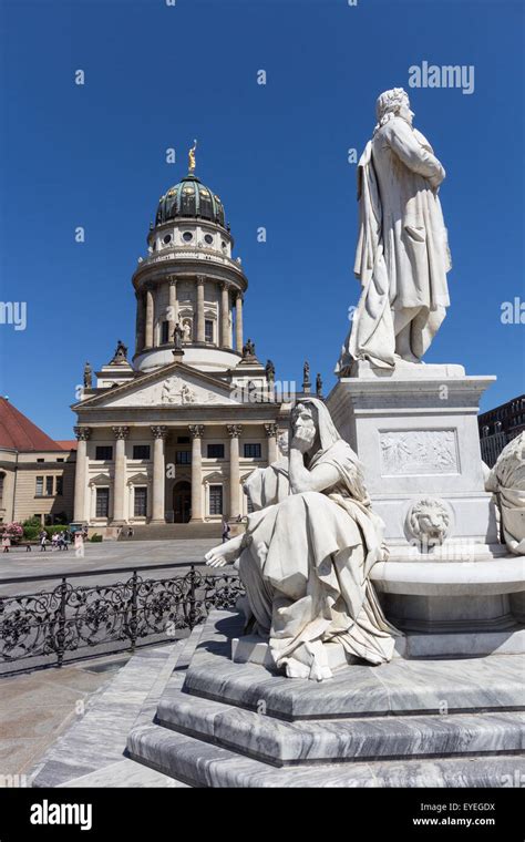 Gendarmenmarkt Berlin, Germany - Statue in front of concert house ...