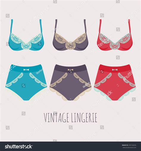 Vintage Lingerie Set Stock Vector Illustration Shutterstock