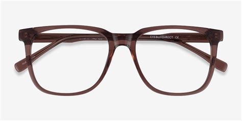 Latitude Square Clear Brown Full Rim Eyeglasses Eyebuydirect