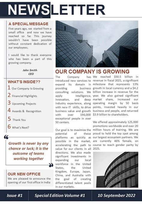 Bifold One Pager Company Highlights Newsletter Presentation Report