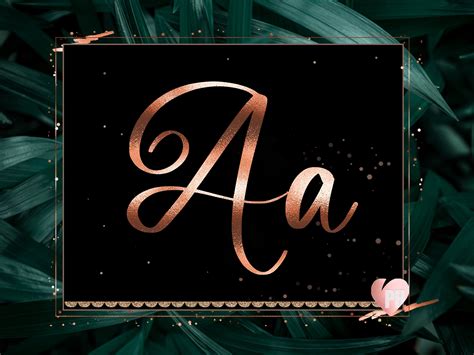 Rose Gold Alphabet Clipart Rose Gold Font Clipart Rose Gold Etsy