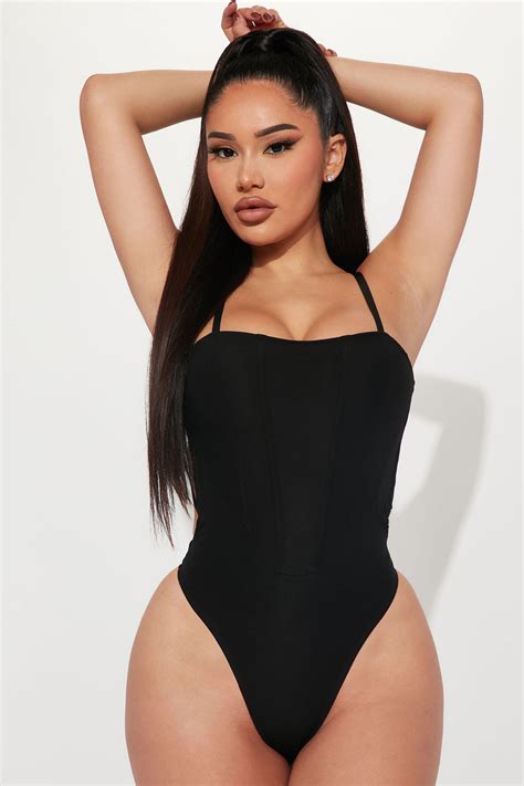 Saturday Nights Corset Bodysuit Black Fashion Nova Bodysuits