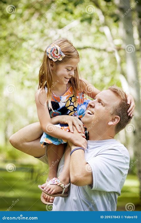 Father Playing With His Beautiful Young Daughter Stock Image Image Of