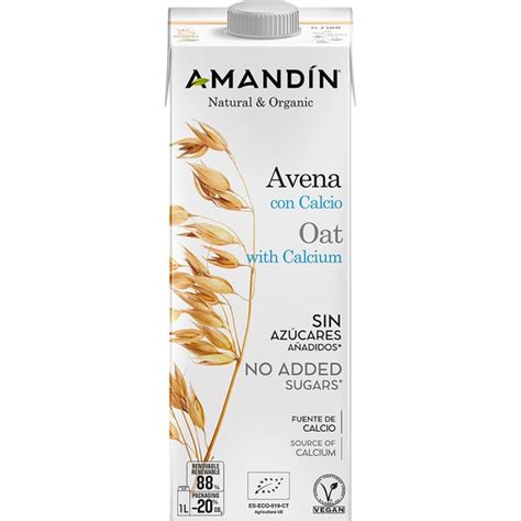 AMANDIN bebida de avena con coco ecológica y sin azúcares añadidos