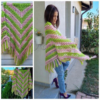 Simple Shawl Crochet Pattern By Roxi Crochet LoveCrafts