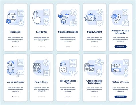 Premium Vector What Makes Website Attractive Light Blue Onboarding