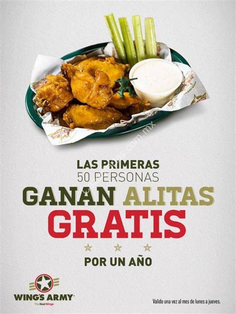 Promoción Apertura Wings Army Xochimilco Alitas Gratis Por 1 Año Para