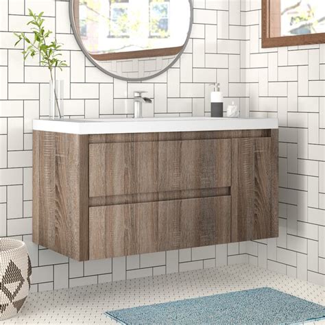 Ivy Bronx Ensemble De Meuble Lavabo Mural Simple 42 Po Ayeasha Et