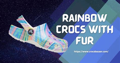 rainbow crocs with fur