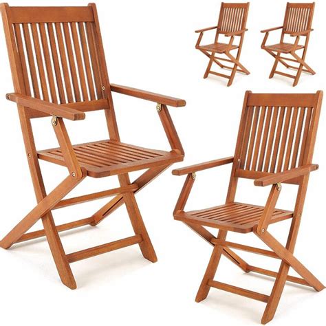 Set de 4 chaises de jardin pliantes Sydney en bois d acacia certifié