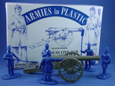 Armies In Plastic 54mm Civil War Union Artillery Set With 24 Pounder