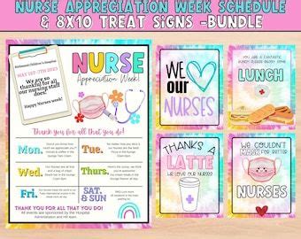 Editable Nurses Appreciation Week Itinerary Poster Heart Medical