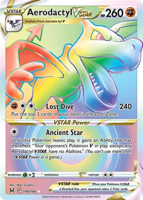 Aerodactyl Vstar Secret Rainbow Nm M Pokmon Tcg Lost