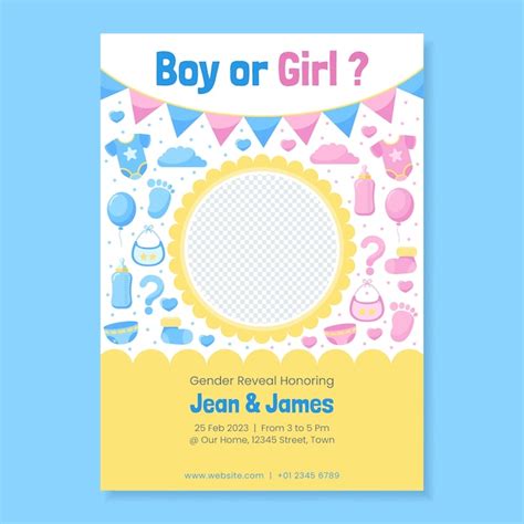 Premium Vector Gender Reveal Template Design