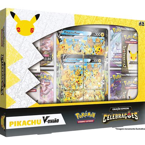 Box Celebrações 25 Anos Pikachu V União Pokémon Tcg Escorrega O Preço