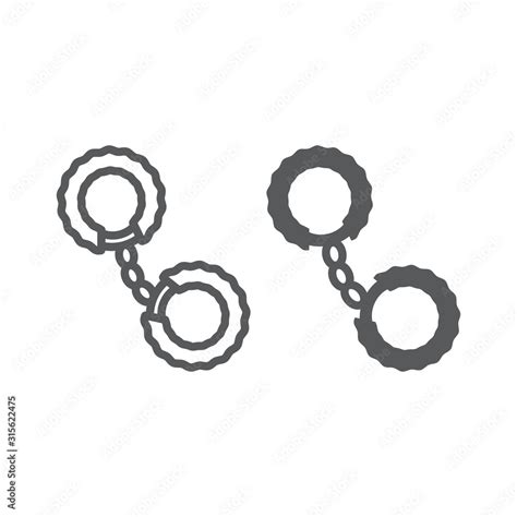 Sex Handcuffs Line And Glyph Icon Sex Toy And Adult Soft Handcuffs