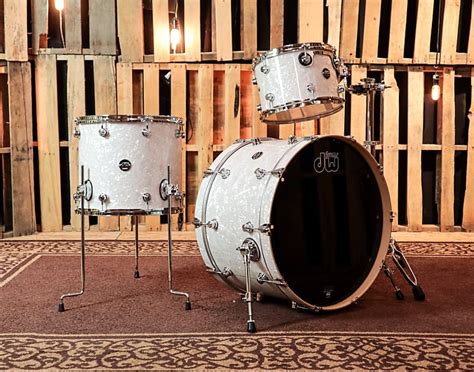 Dw Performance White Marine Pearl Drum Set 14x24 9x13 14x16 Reverb