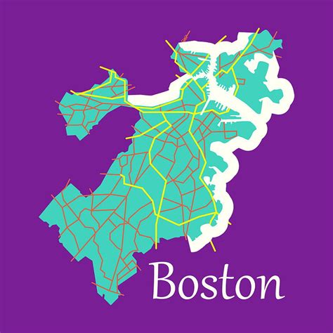 Map Of Boston City Flat Vector Ai Eps Uidownload
