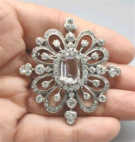 Vintage Silver Tone Clear Rhinestone Carolee Signed Brooch Pin M67 EBay