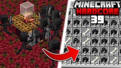 I Built A Wither Skeleton Farm In Minecraft Hardcore Youtube