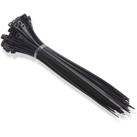 Lot de 100 serre câbles autobloquants en plastique nylon Noir 150 mm