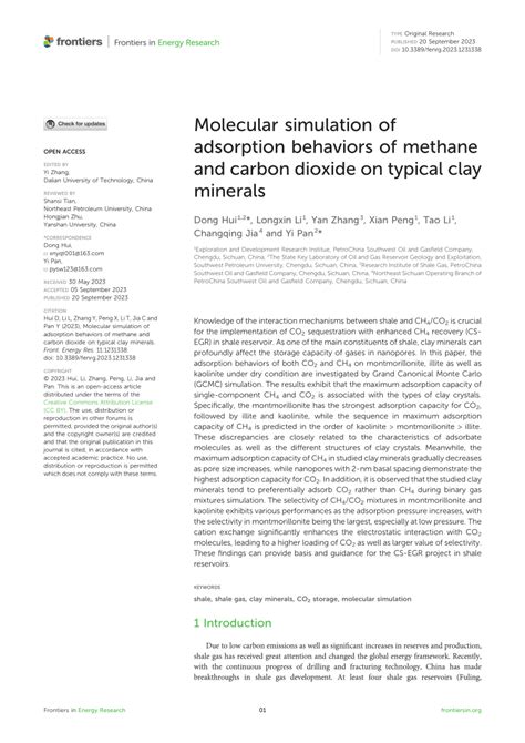 Pdf Molecular Simulation Of Adsorption Behaviors Of Methane And