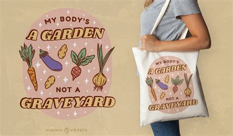 Vegan Quote Tote Bag Design Vector Download