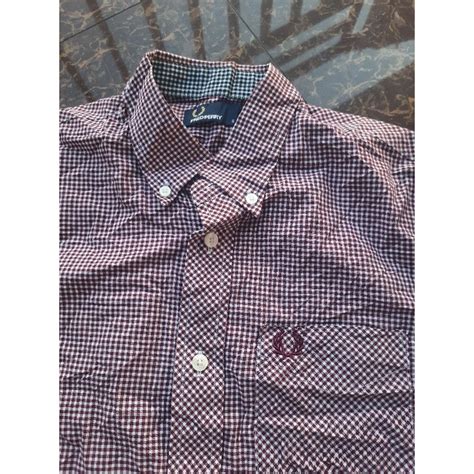 Jual Fred Perry Gingham Shirt Shopee Indonesia