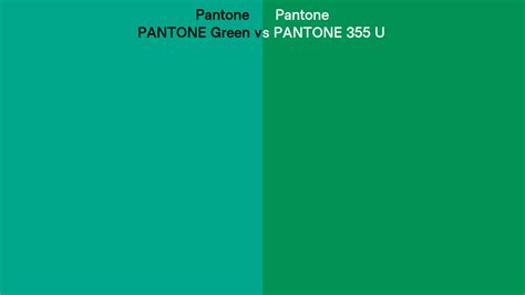 Pantone Green Vs Pantone 355 U Side By Side Comparison