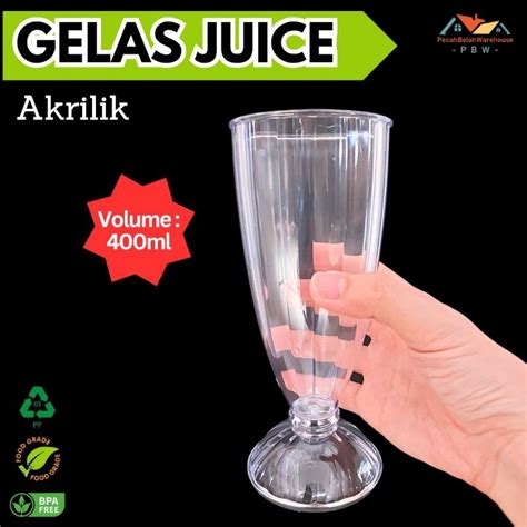 Jual Gelas Juice Gelas Milkshake Akrilik Gelas Belimbing Akrilik