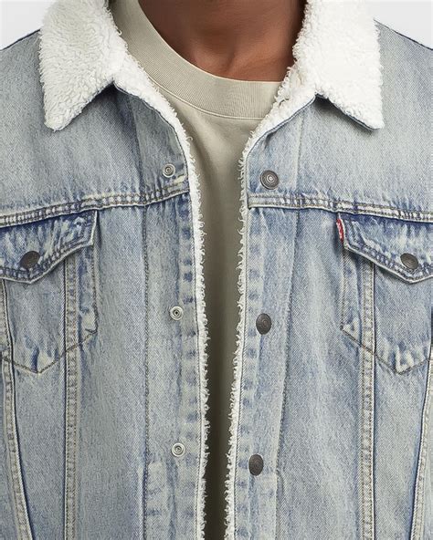 Shop Levi S Type Sherpa Trucker Jacket In Stonebridge Sherpa Trucker