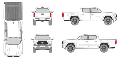 Toyota Tacoma 2016 Crew Cab Vehicle Templates Unleashed