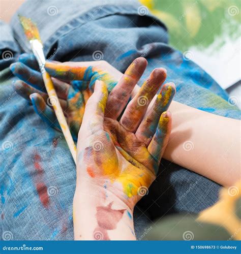 Inspiration Creativity Artist Hands Colorful Paint Stock Image - Image ...