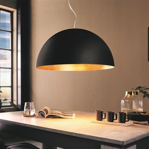 Lampadario Glamour Gaetano Nero Oro In Metallo D Cm Eglo