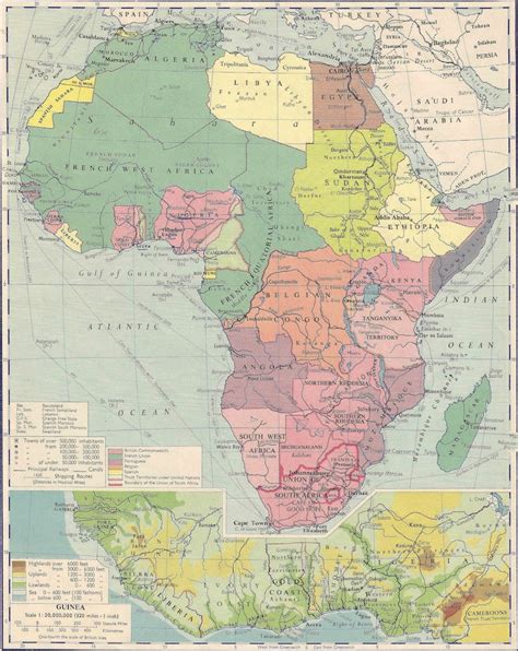 Colonial Africa Political Map 1950 Travel Adventure Maps for - Etsy Canada