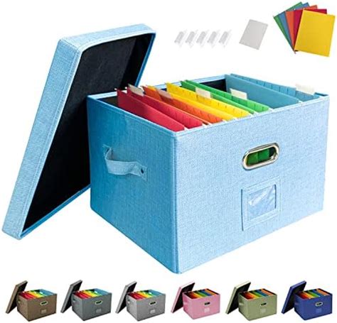 Jsungo File Box With Hanging Filing Folders Document Organizer