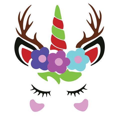 Unicorn Svg Christmas Unicorn Svg Unicorn Flowers Svg Uni Inspire