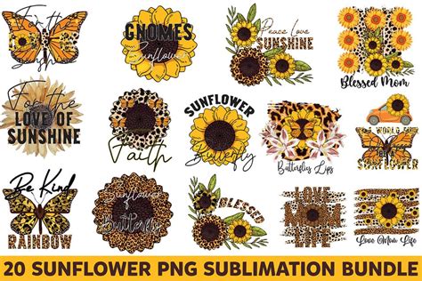 Sunflower Png Sublimation Bundle Buy T Shirt Designs