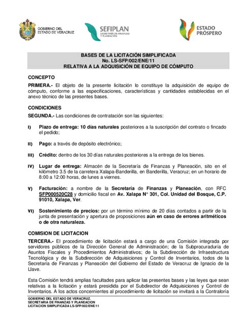 Completable En L Nea Bases Para La Licitacin Pblica Nacional Fax