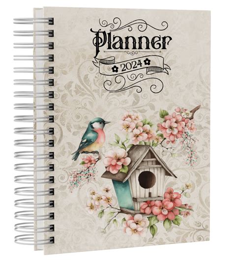 Planner Vintage Passarinho Flores