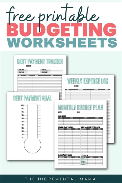 Free Blank Budget Worksheet Printable