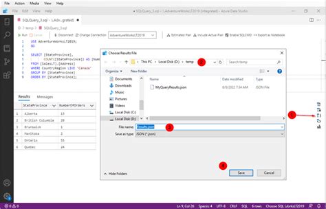 Azure Data Studio Export To Excel Csv Json Xml Charts Jupyter