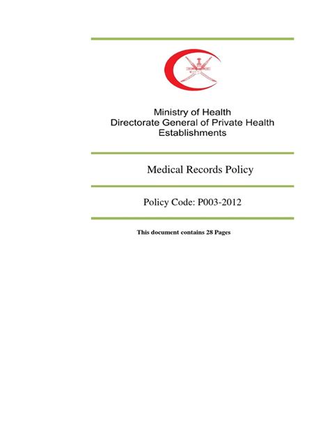 Medical Records Policy Pdf Medical Record Medical Prescription