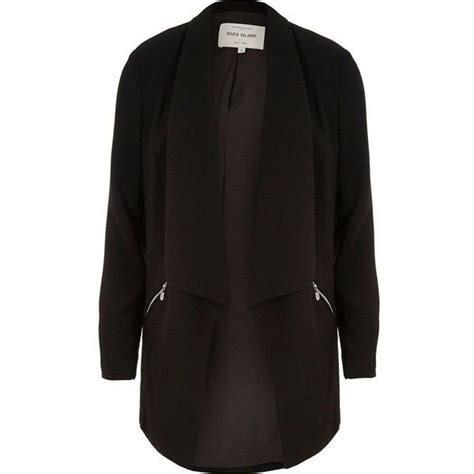 River Island Black Zip Detail Blazer Stylish Womens Jacket