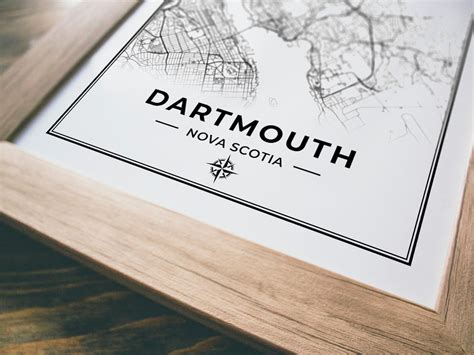 Dartmouth Map Print Map of Dartmouth Nova Scotia Black & - Etsy Canada