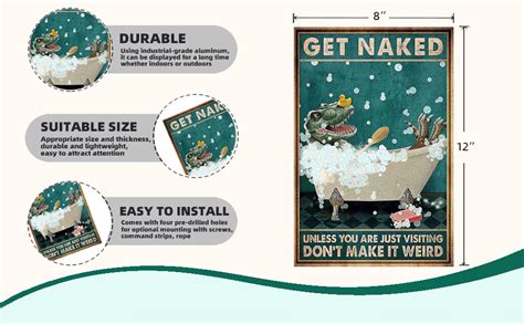 Amazon EMOHAT Metal Sign Dinosaur Shower Bath Get Naked Unless You