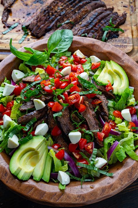 Balsamic Grilled Flank Steak Caprese Salad Closet Cooking